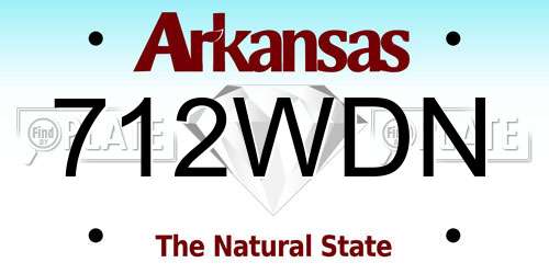 712WDN Arkansas License Plate