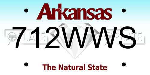 712WWS Arkansas License Plate