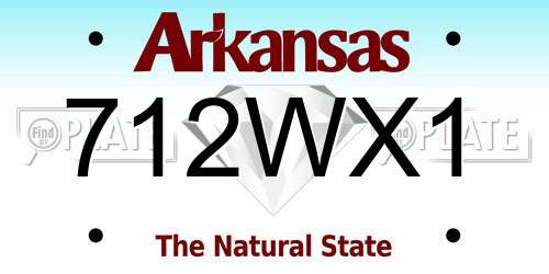 712WX1 Arkansas License Plate