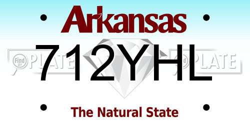 712YHL Arkansas License Plate