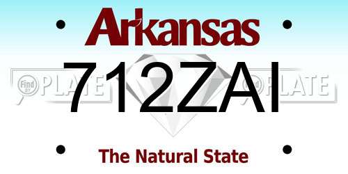 712ZAI Arkansas License Plate