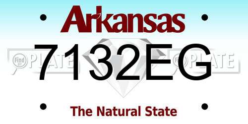 7132EG Arkansas License Plate