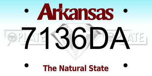 7136DA Arkansas License Plate