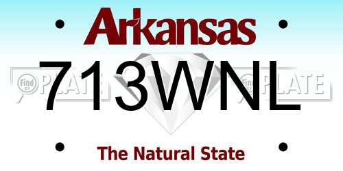 713WNL Arkansas License Plate