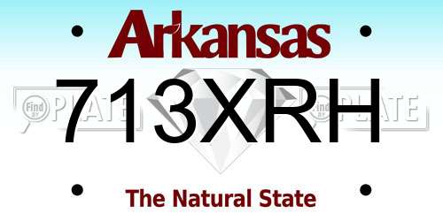 713XRH Arkansas License Plate