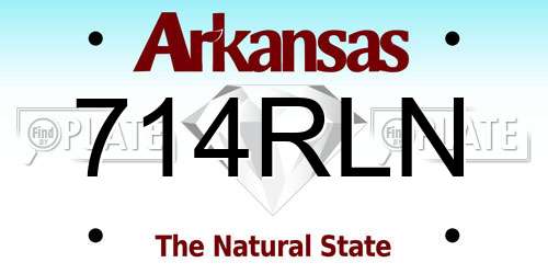 714RLN Arkansas License Plate