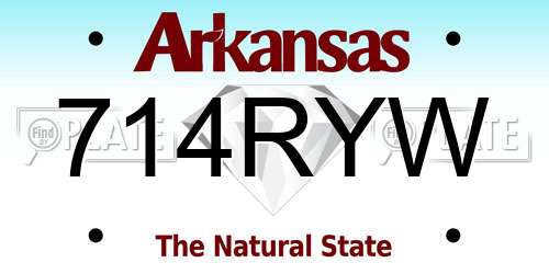 714RYW Arkansas License Plate