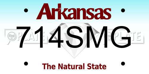 714SMG Arkansas License Plate