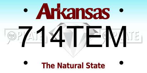 714TEM Arkansas License Plate
