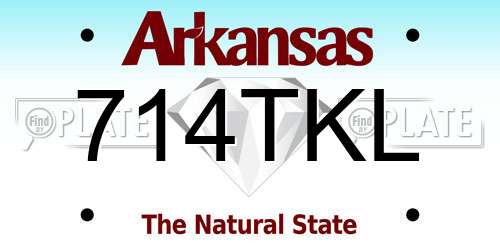 714TKL Arkansas License Plate