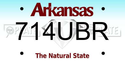 714UBR Arkansas License Plate