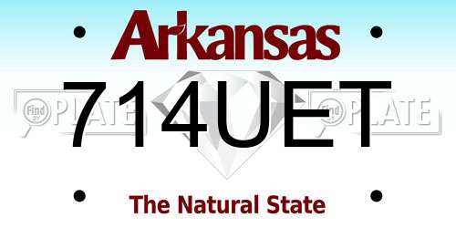 714UET Arkansas License Plate