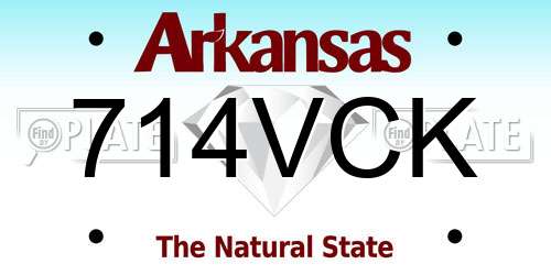 714VCK Arkansas License Plate