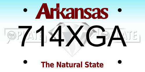 714XGA Arkansas License Plate
