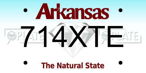 714XTE Arkansas License Plate