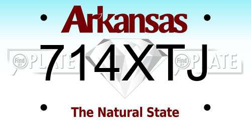 714XTJ Arkansas License Plate