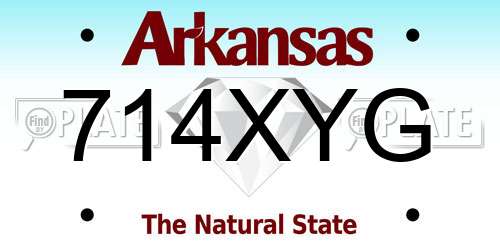 714XYG Arkansas License Plate