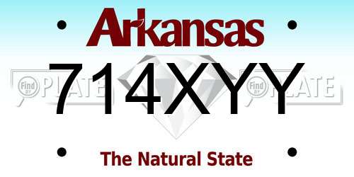 714XYY Arkansas License Plate