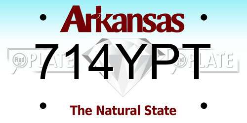 714YPT Arkansas License Plate