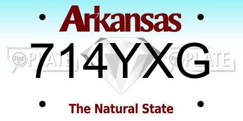 714YXG Arkansas License Plate