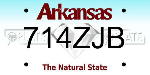 714ZJB Arkansas License Plate