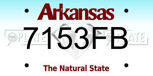 7153FB Arkansas License Plate
