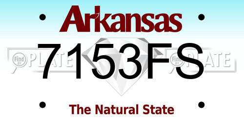 7153FS Arkansas License Plate