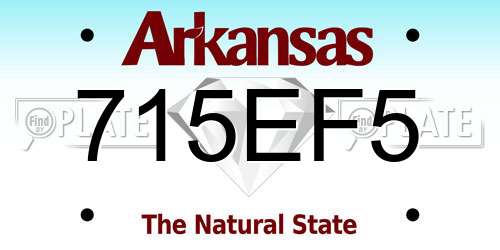 715EF5 Arkansas License Plate
