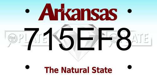 715EF8 Arkansas License Plate
