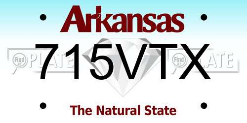 715VTX Arkansas License Plate