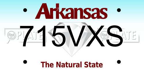 715VXS Arkansas License Plate