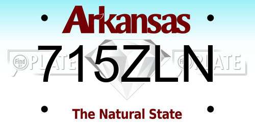 715ZLN Arkansas License Plate