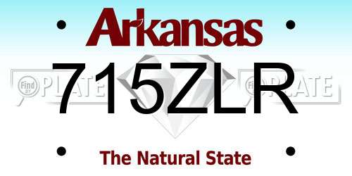 715ZLR Arkansas License Plate