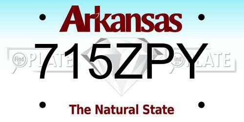 715ZPY Arkansas License Plate