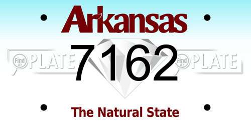 7162 Arkansas License Plate