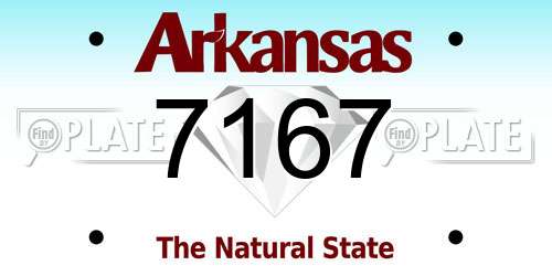 7167 Arkansas License Plate