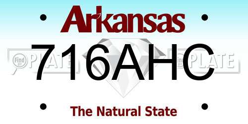 716AHC Arkansas License Plate