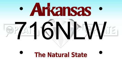 716NLW Arkansas License Plate