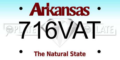 716VAT Arkansas License Plate