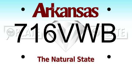 716VWB Arkansas License Plate