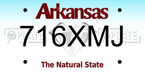 716XMJ Arkansas License Plate