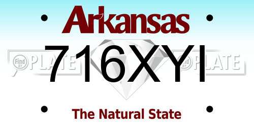 716XYI Arkansas License Plate