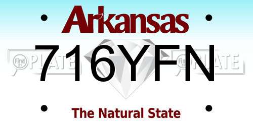 716YFN Arkansas License Plate
