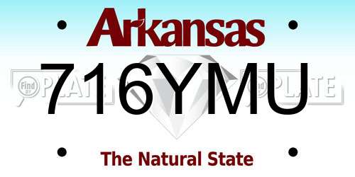 716YMU Arkansas License Plate