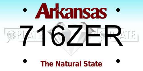 716ZER Arkansas License Plate