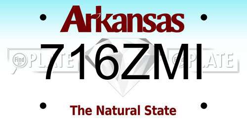 716ZMI Arkansas License Plate