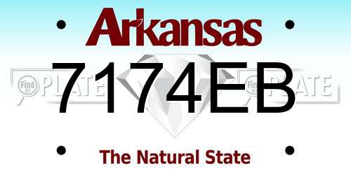 7174EB Arkansas License Plate