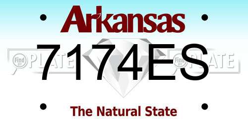 7174ES Arkansas License Plate