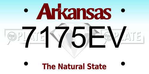 7175EV Arkansas License Plate