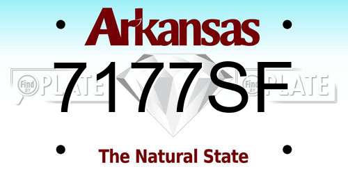 7177SF Arkansas License Plate